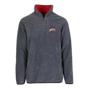 JH DESIGN Men's Ohio State Buckeyes Quarter Zip Gray Fleece Pullover